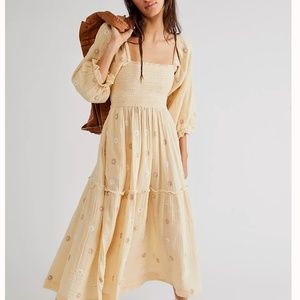 Free People Dahlia Embroidered Maxi BOHO Dress size XL